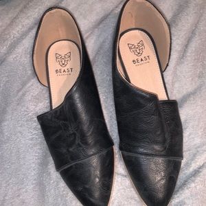 Black slip on flats